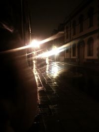 Illuminated building at night