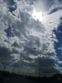 Low angle view of street against sky