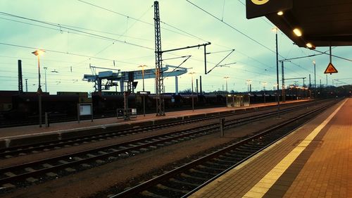 Train on railway station platform