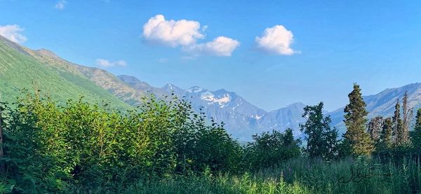 Scenic view of mountains against sky