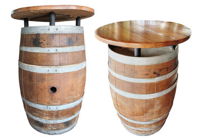 Close-up of beer on wooden table