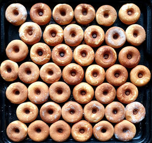 Full frame shot of doughnuts 