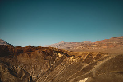 Scenic view of desert against clear sky