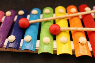 Close-up of toy xylophone