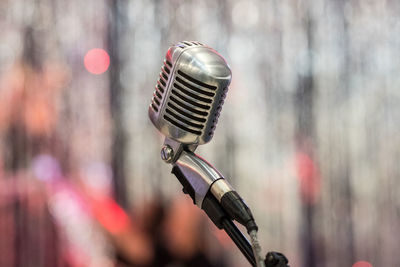Close-up of microphone
