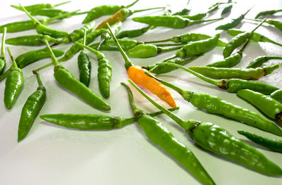 Fresh green and yellow spicy chili