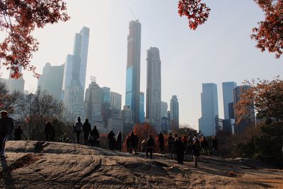 Panoramic view of city buildings against sky