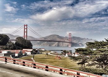 Golden gate bridge over river