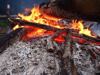 Close-up of bonfire