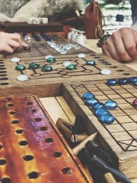 Close-up of person working on table