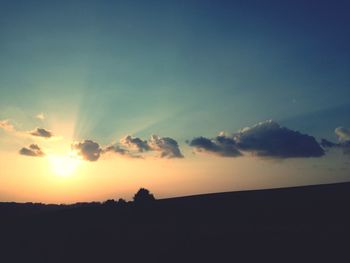 Silhouette of landscape at sunset