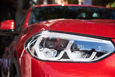 Close-up of red car