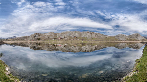 Reflection of clouds in lake