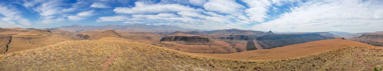 Panoramic view of mountains against sky