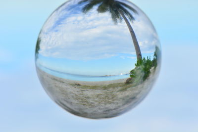 Close-up of water against clear sky