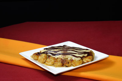 High angle view of food on table