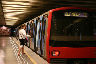 Train at railroad station