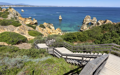 High angle view of sea against sky