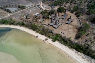 High angle view of buildings