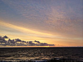 Scenic view of sea at sunset