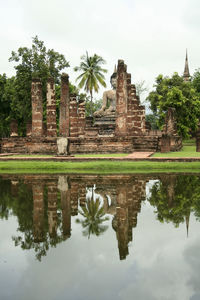 Reflection of temple in lake