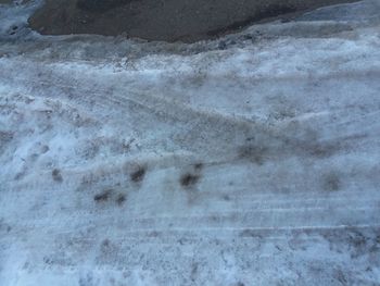 Full frame shot of snow covered land