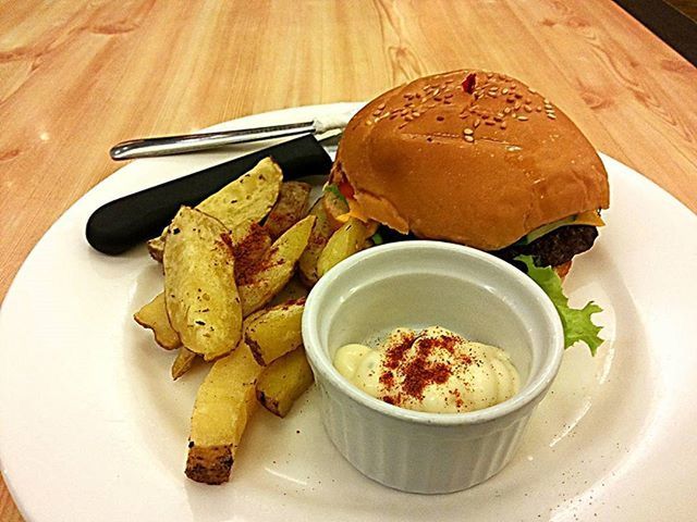 Delicious and filling burger and fries