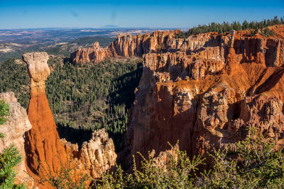 Panoramic view of rock formations against sky