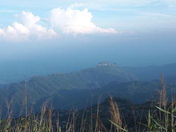 Scenic view of mountains against sky