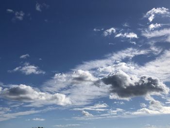 Low angle view of clouds in sky