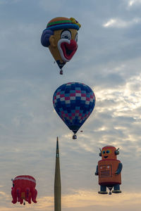 Low angle view of hot air balloon against sky