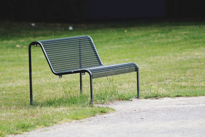 Empty bench in park