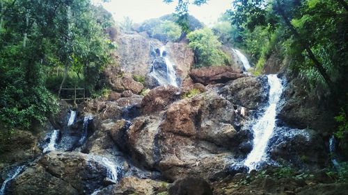 Scenic view of waterfall