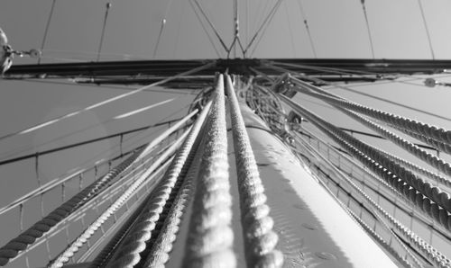 High angle view of railroad tracks against sky