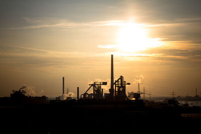 Silhouette of factory