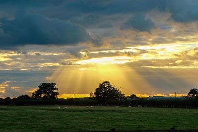 Dramatic sky over landscape