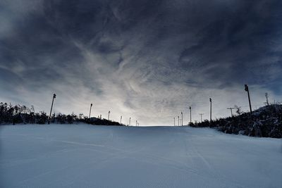 Scenic view of landscape against cloudy sky