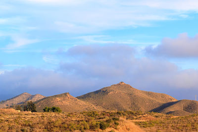 Surroundings of a former mine with mountains in the background, mazarron, spain
