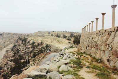 View of landscape against clear sky