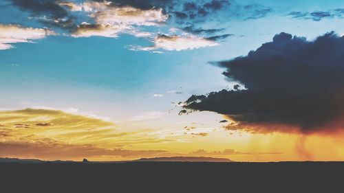 Scenic view of dramatic sky during sunset