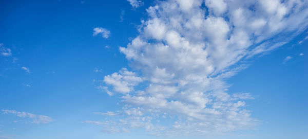 Low angle view of clouds in blue sky