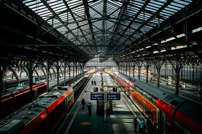 High angle view of railroad station platform