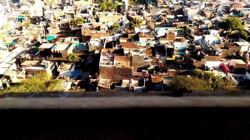 High angle view of townscape against buildings