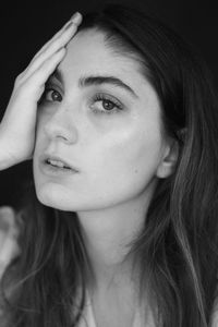 Close-up portrait of a beautiful young woman