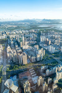 An aerial view of shenzhen, guangdong province, china