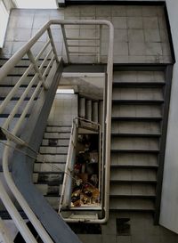 High angle view of spiral staircase of building