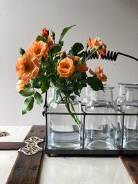 Close-up of flower vase on table