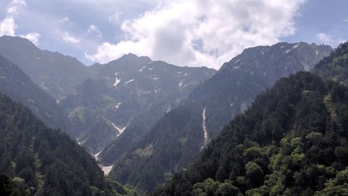 Scenic view of mountains against sky