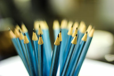 Group of pencils against blurred background