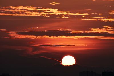 Scenic view of dramatic sky during sunset